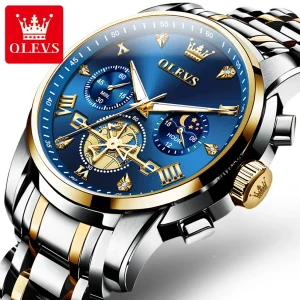 OLEVS Skeleton Moonphase Quartz Watch